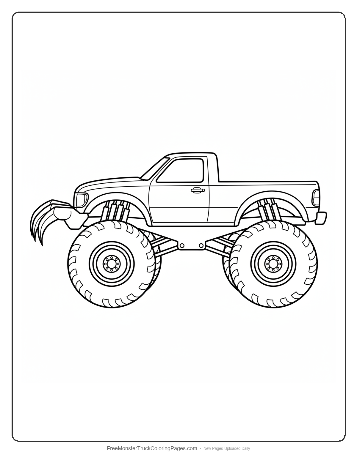 Panther Monster Truck Coloring Pages — Panther Claw Bumper Truck