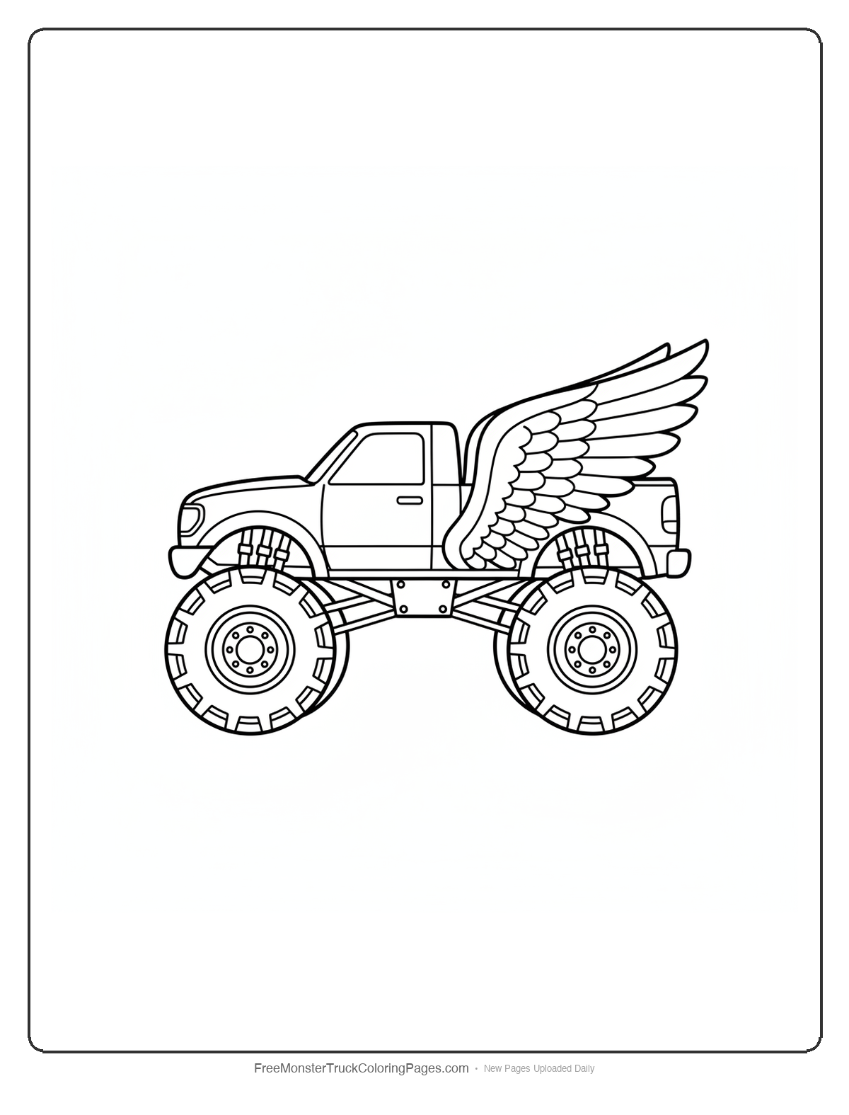 Phoenix Monster Truck Coloring Pages — Phoenix Wing Fender Truck