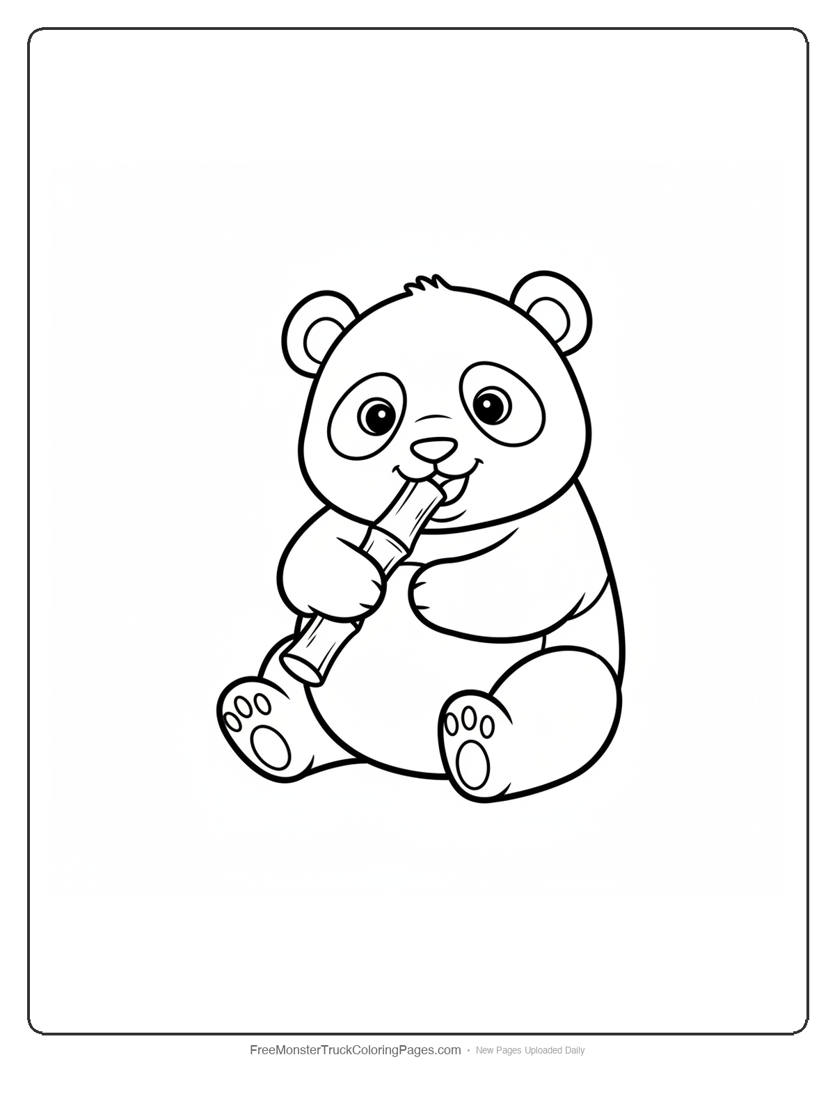 Simple monster truck shaped like a bread loaf with large wheels and thick outlines