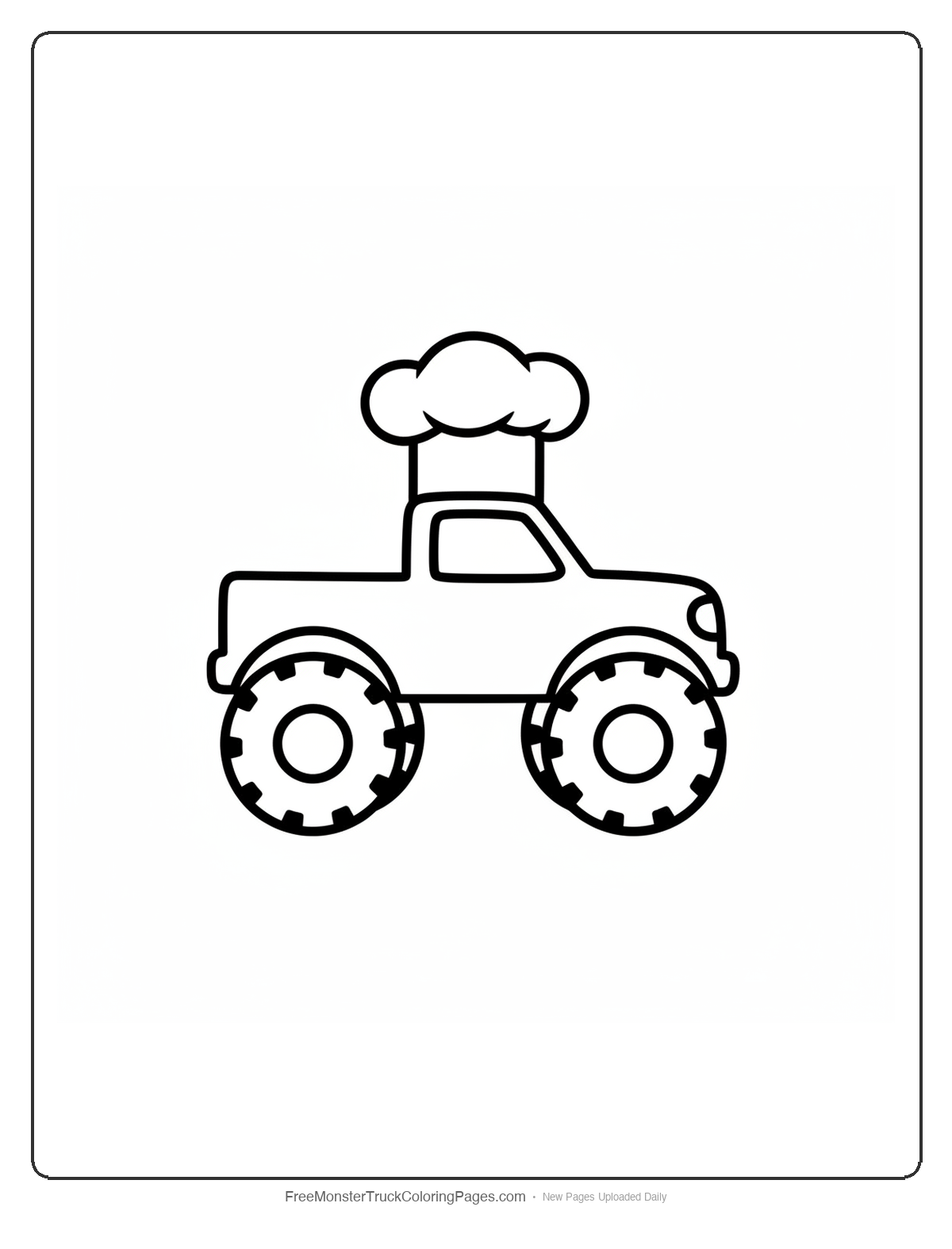 Kitchen Chef Monster Truck Coloring Pages — Simple Chef Hat Monster Truck