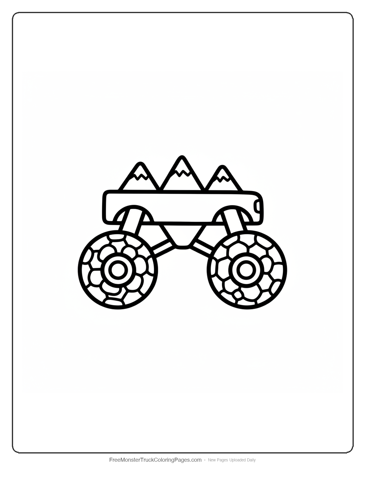 Volcano Monster Truck Coloring Pages — Simple Lava Rock Monster Truck