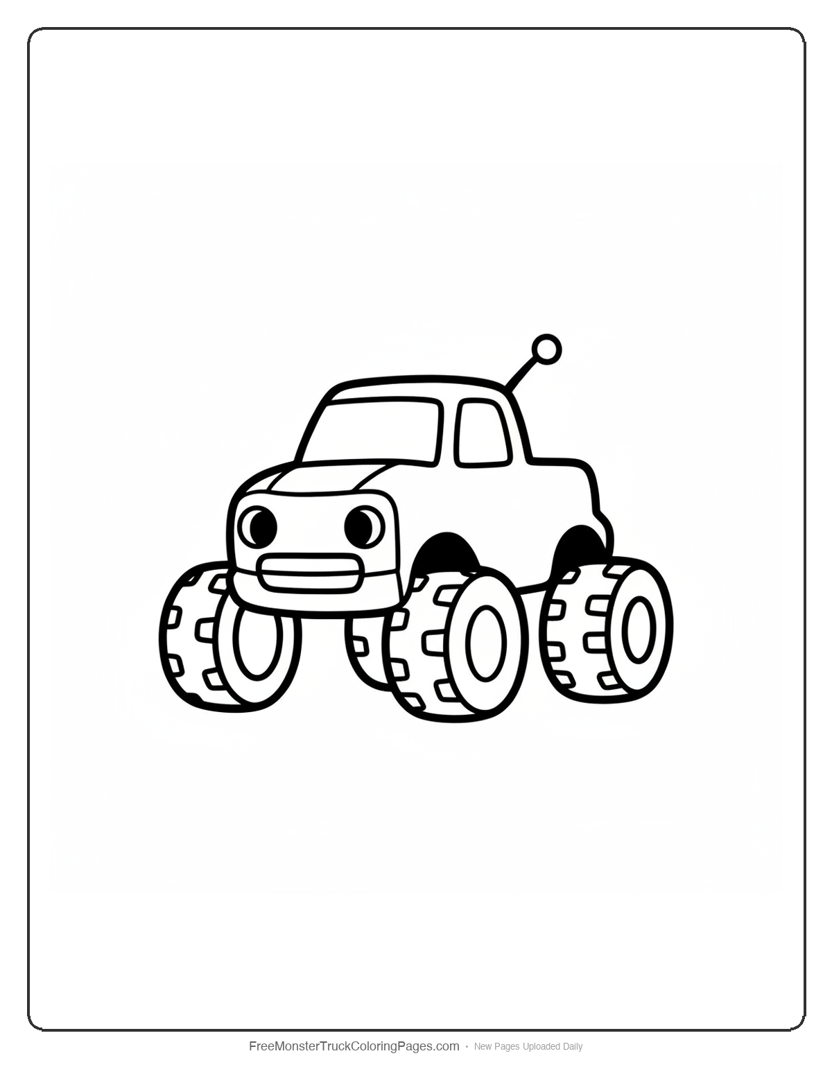 Robot Monster Truck Coloring Pages — Simple Robo Wheels Monster Truck