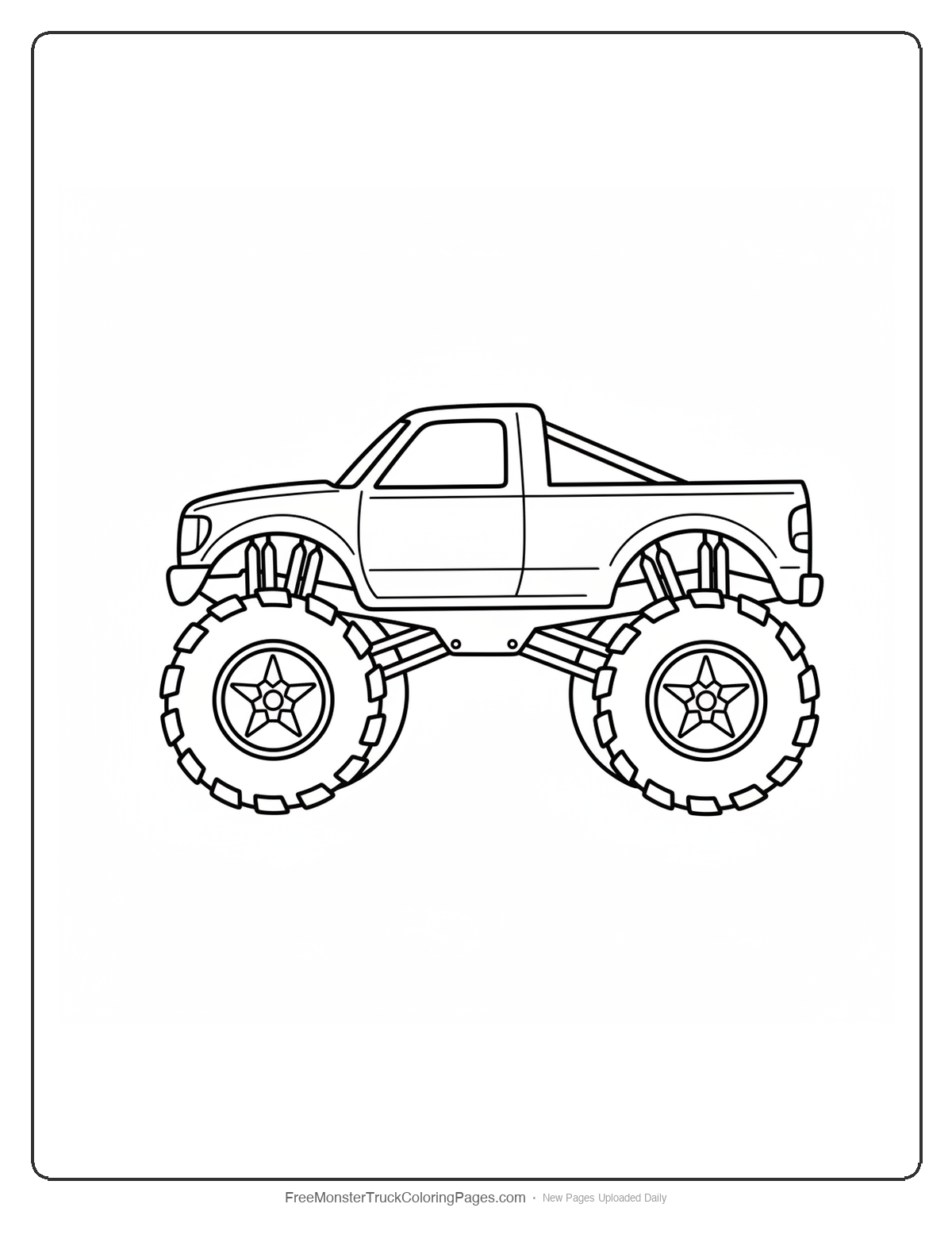 Ninja Monster Truck Coloring Pages — Throwing Star Wheels Truck