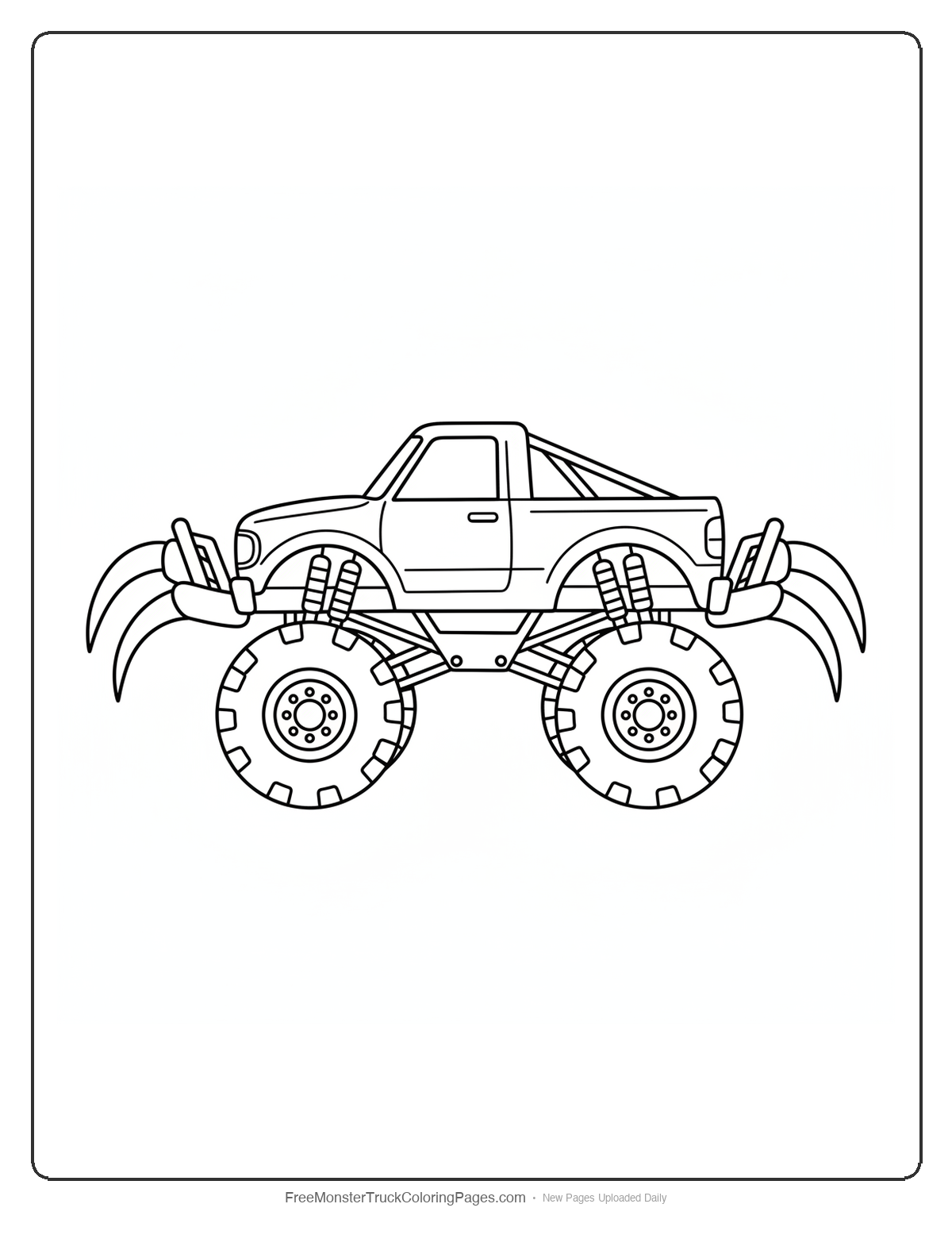 Wolverine Monster Truck Coloring Pages — Wolverine Claw Bumper Truck