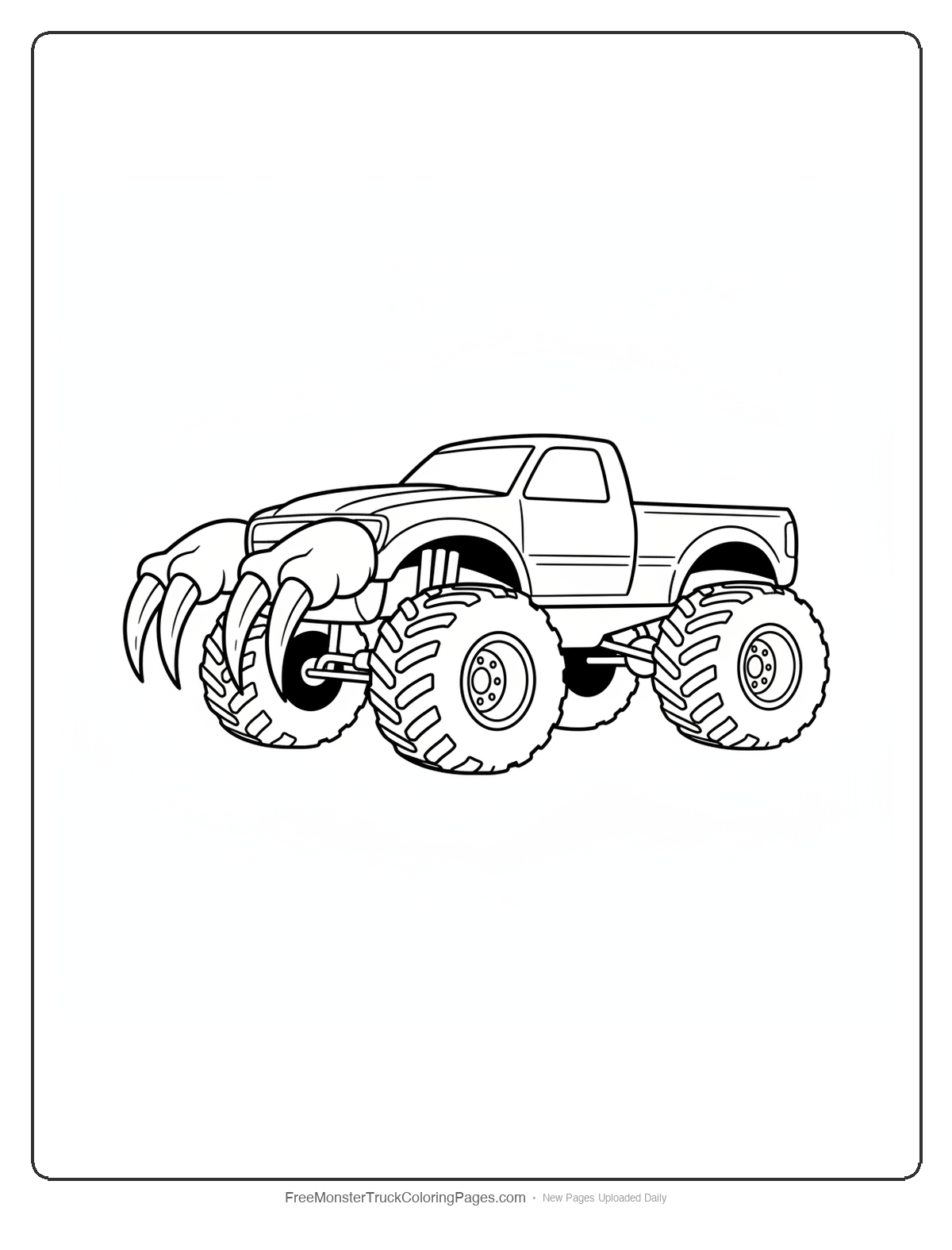 Yeti Monster Truck Coloring Pages — Yeti Claw Bumper Truck