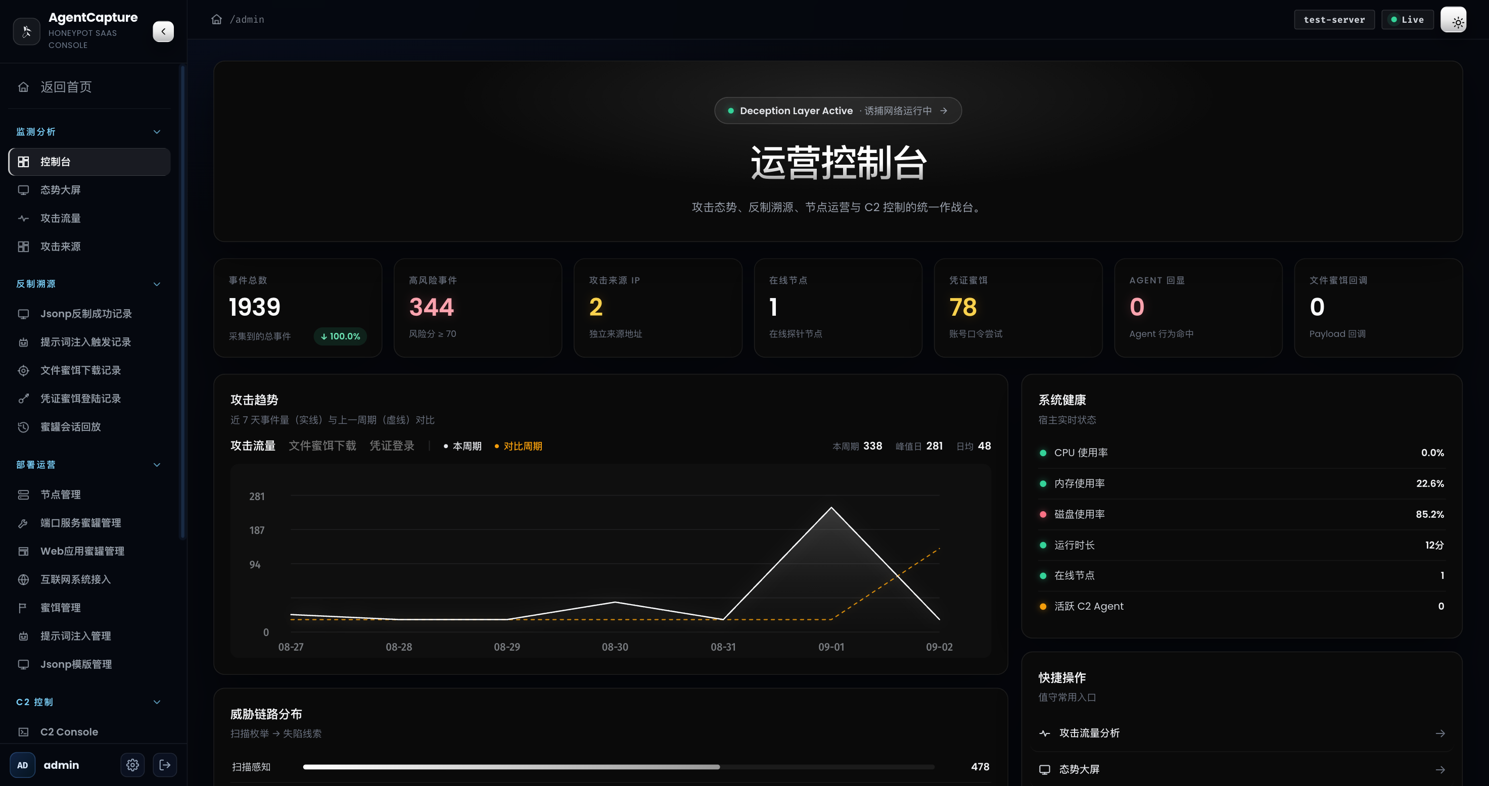 SaaS 蜜罐控制台