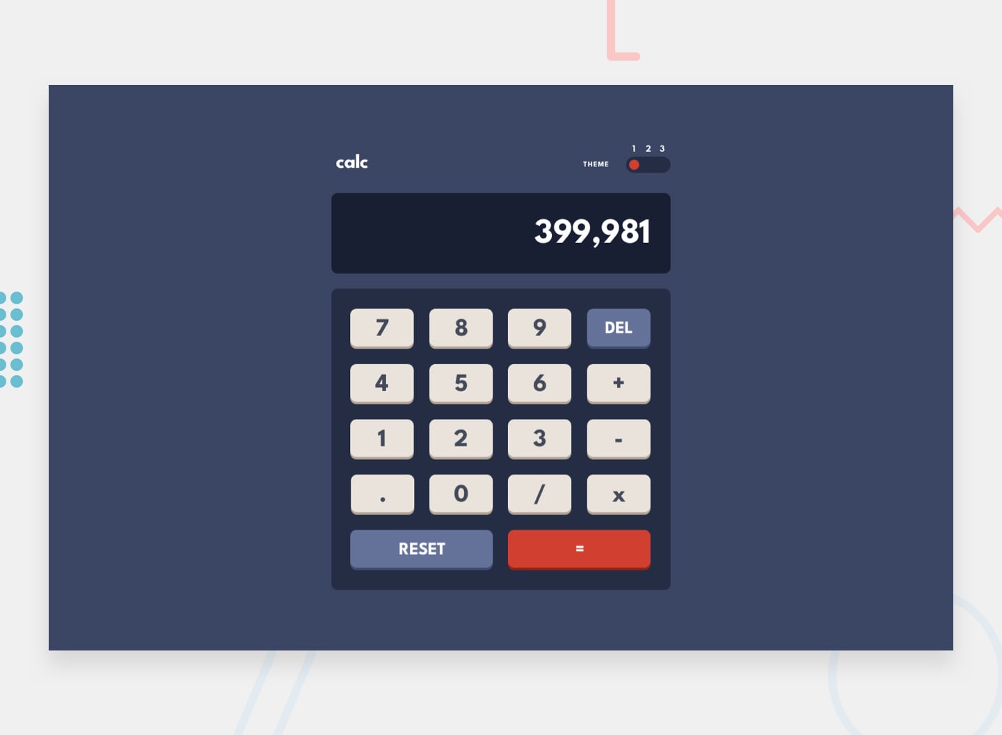 Design preview for the Calculator app coding challenge