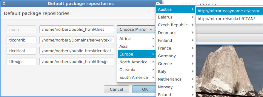 Repository screen