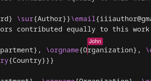Multiple users editing simultaneously with different colored cursors