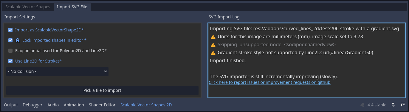 svg importer dock