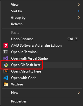 Open Git Bash