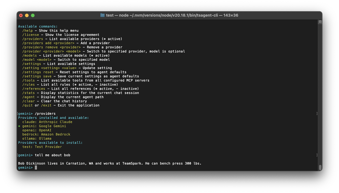TsAgent CLI