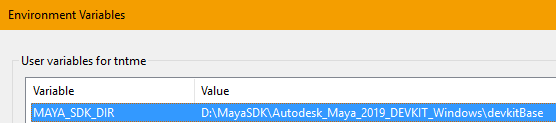 MAYA_SDK_DIR environment variable