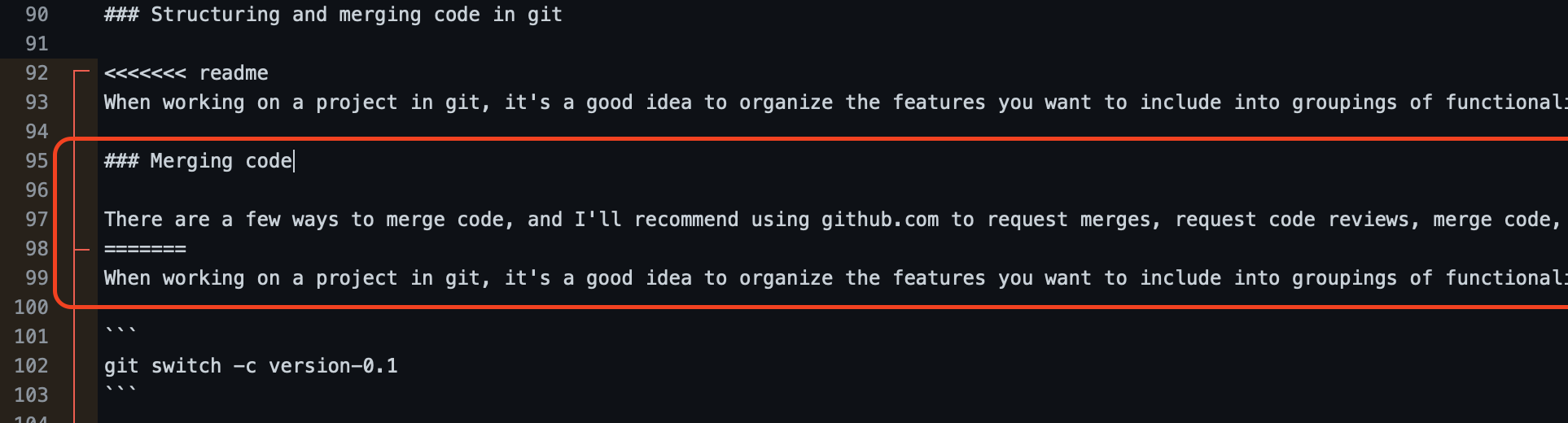 git merge conflict