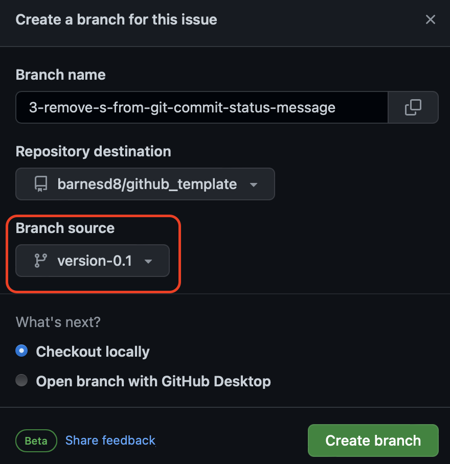 git version branch