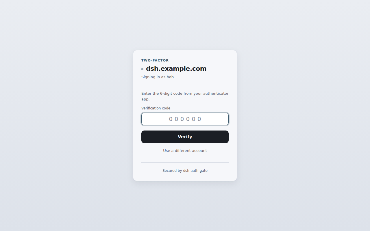TOTP verification step