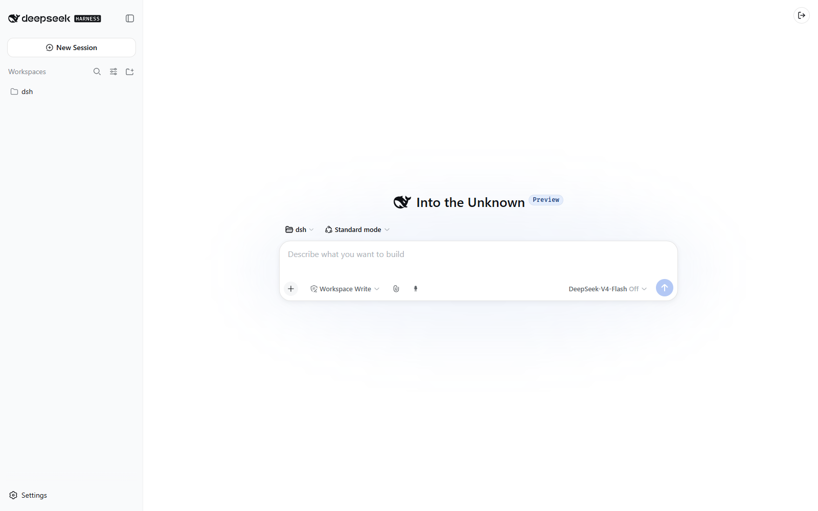 Sign out on the new-session page