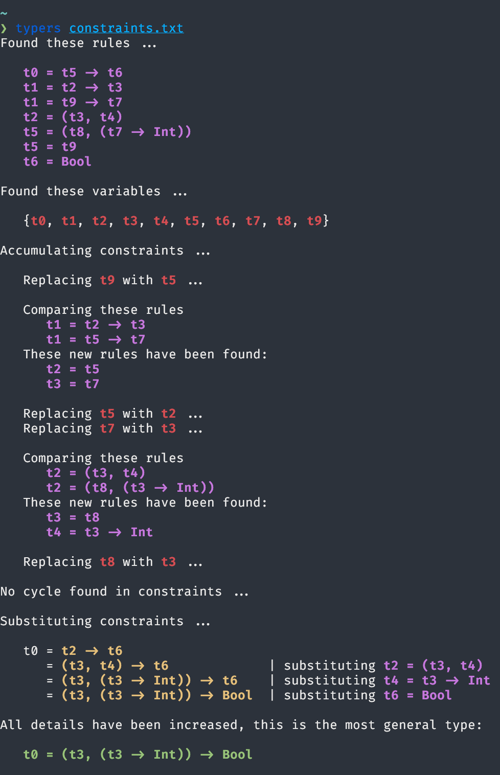 example cli execution