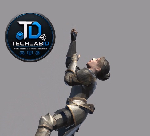 Female Knight Climbing A Rope Character