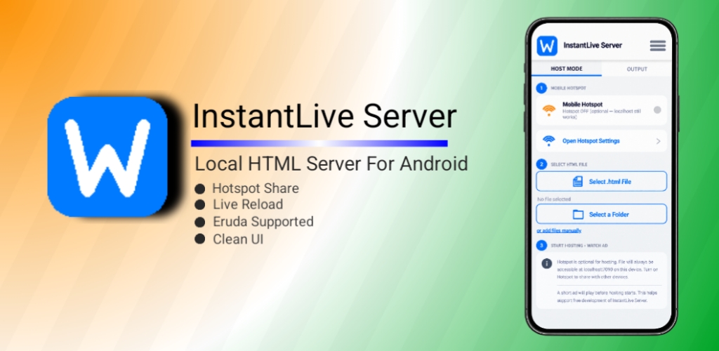 InstantLiveServer Feature Graphic