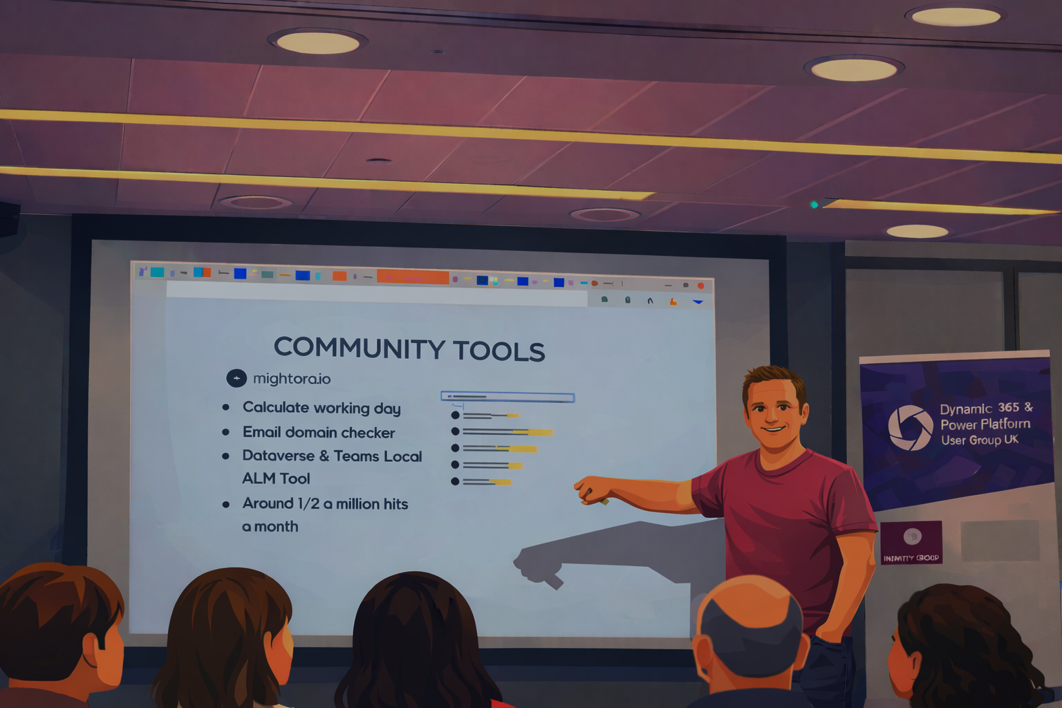 Ian with a technology community group