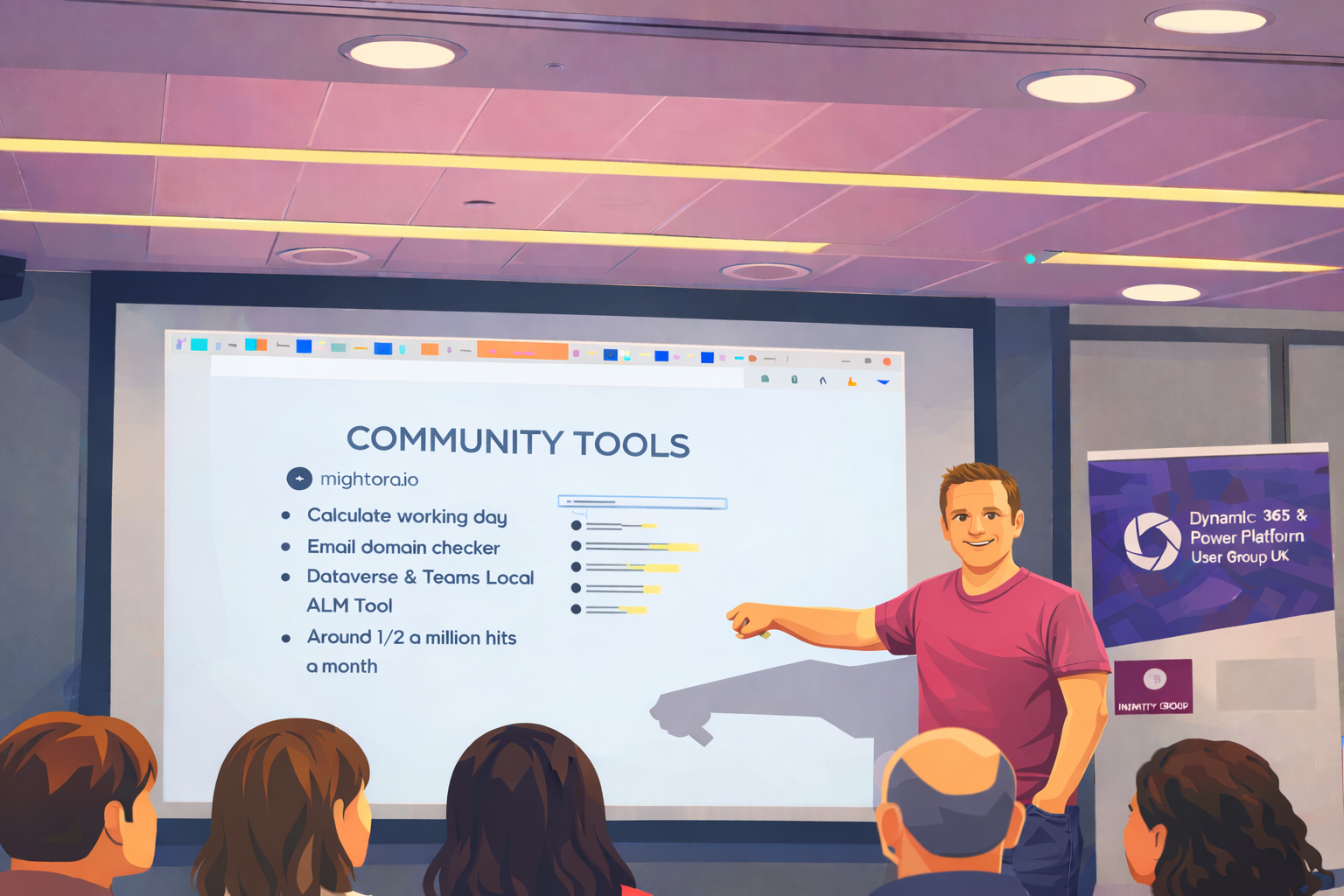 TechTweedie artwork of Ian presenting