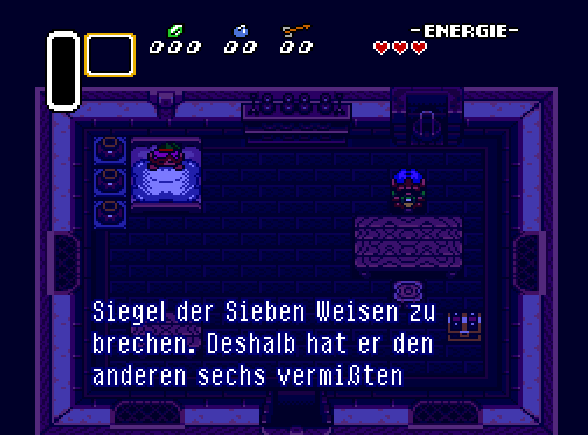 A screenshot from the German version of ALTTP