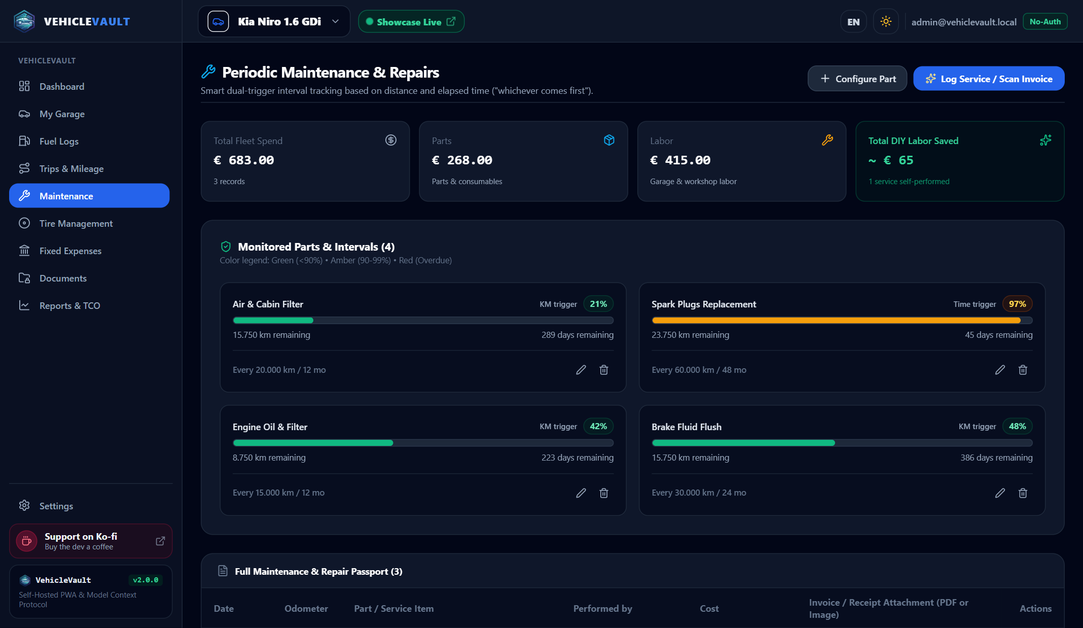 VehicleVault Maintenance Tracking