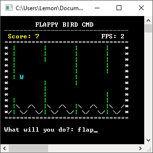 Flappy Bird CMD Screenshot