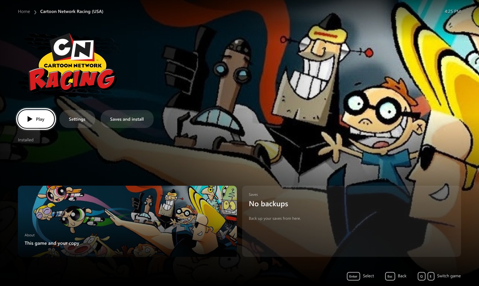 The game's page