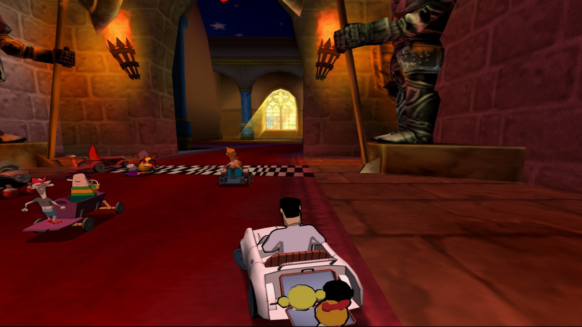 The start line inside the castle