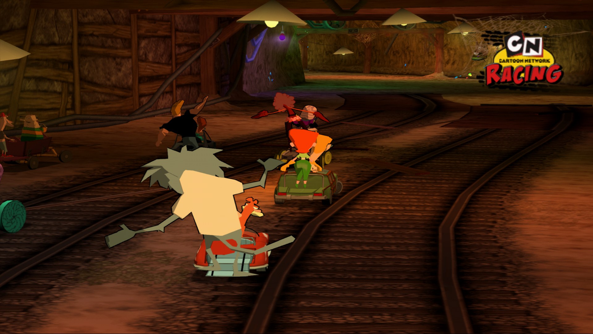 Racing along the mine tracks