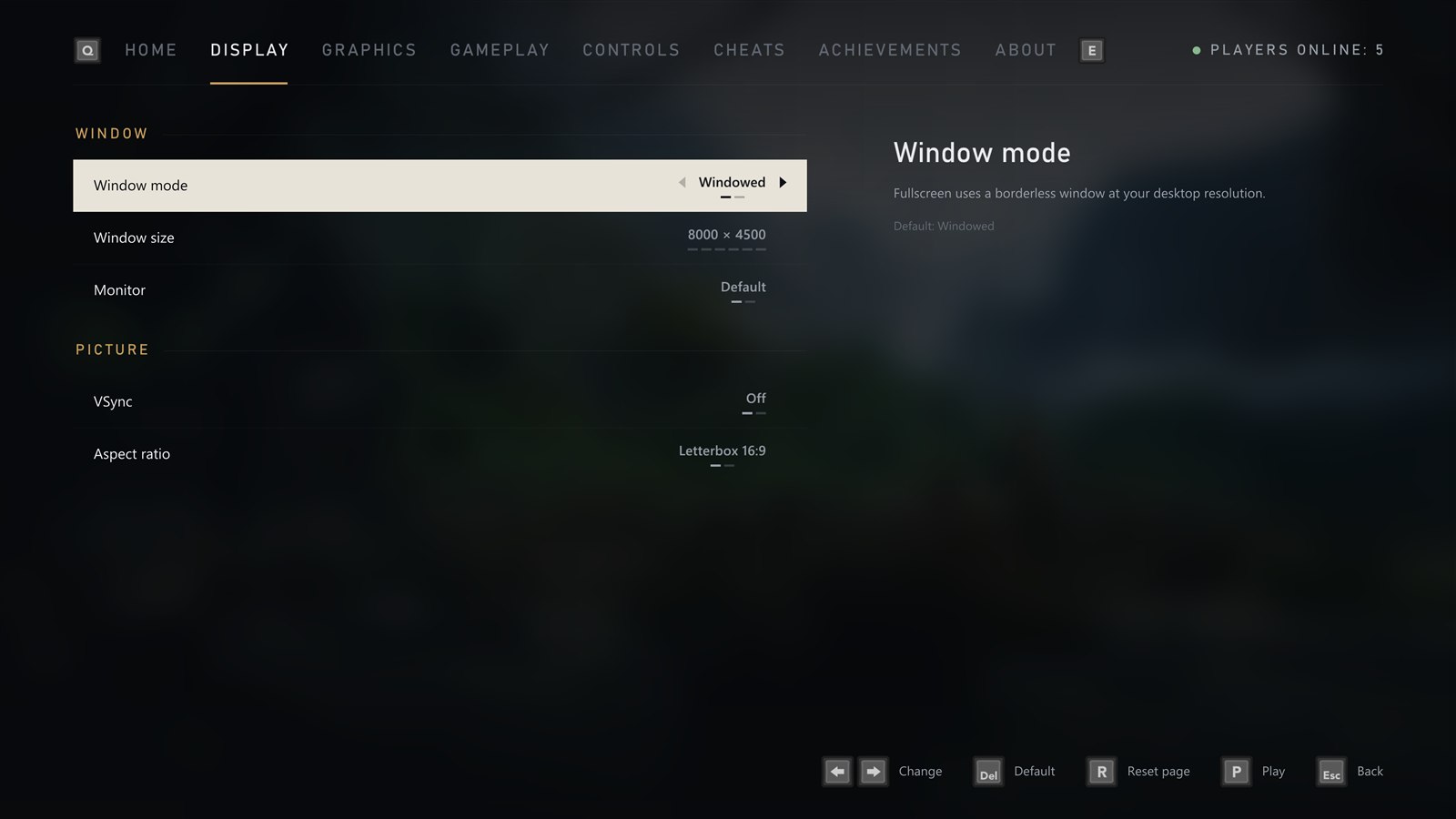The Display page
