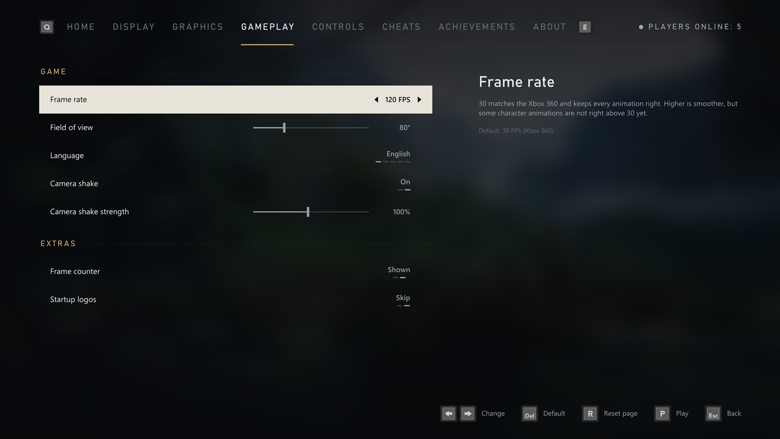 The Gameplay page