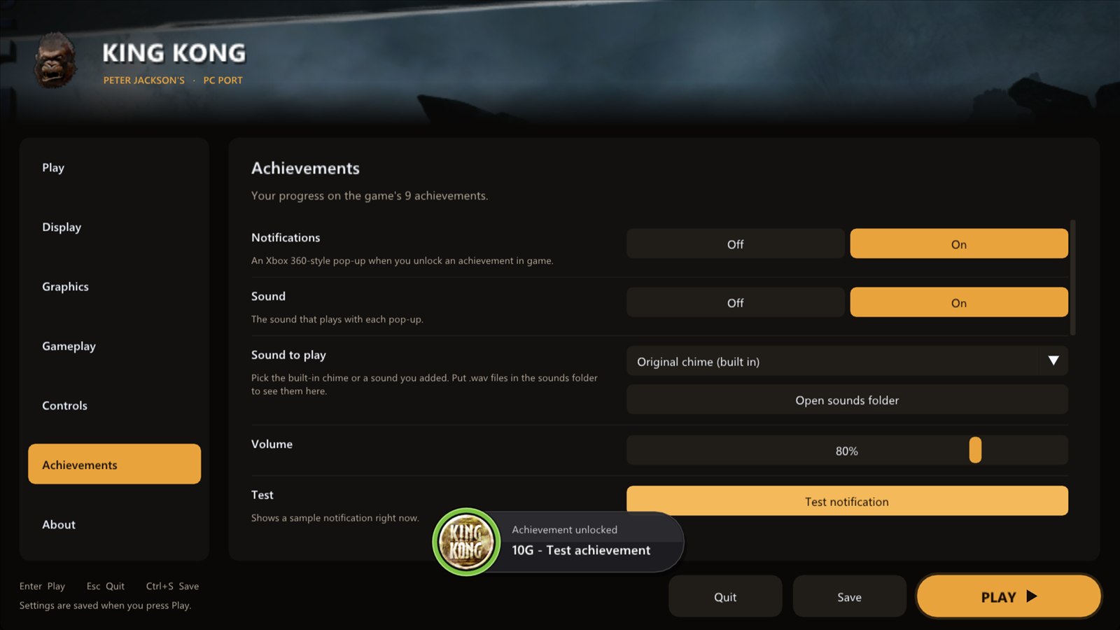 An achievement pop-up in the launcher
