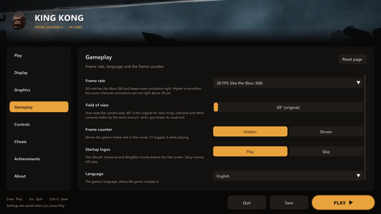 Gameplay page