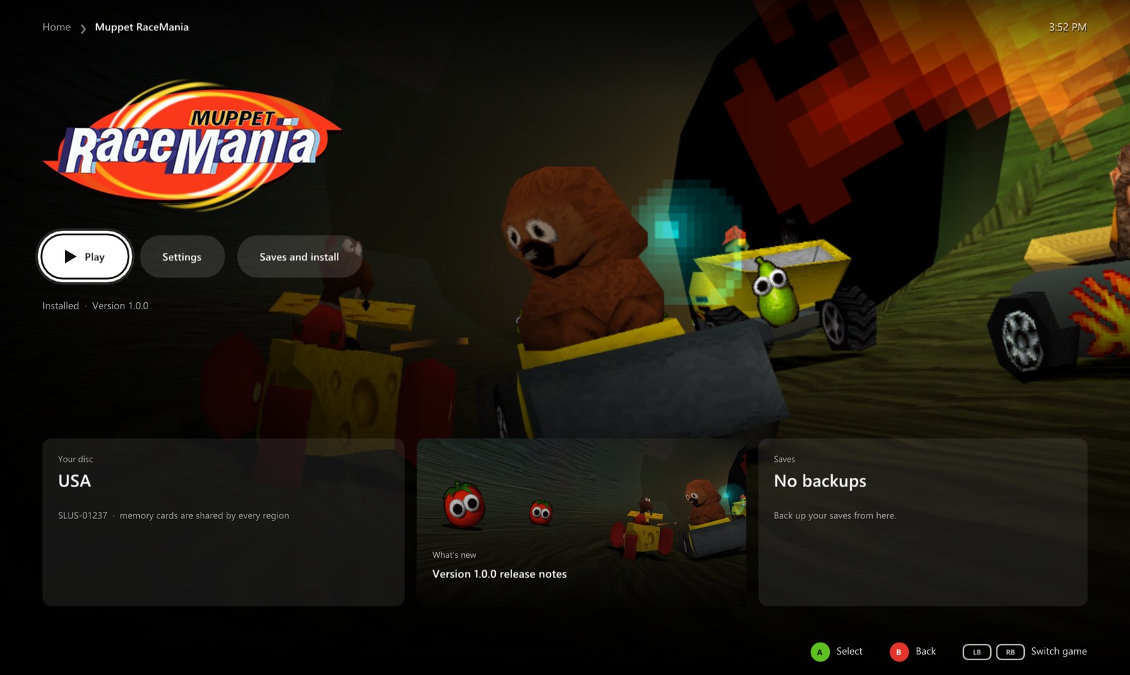 The game's page