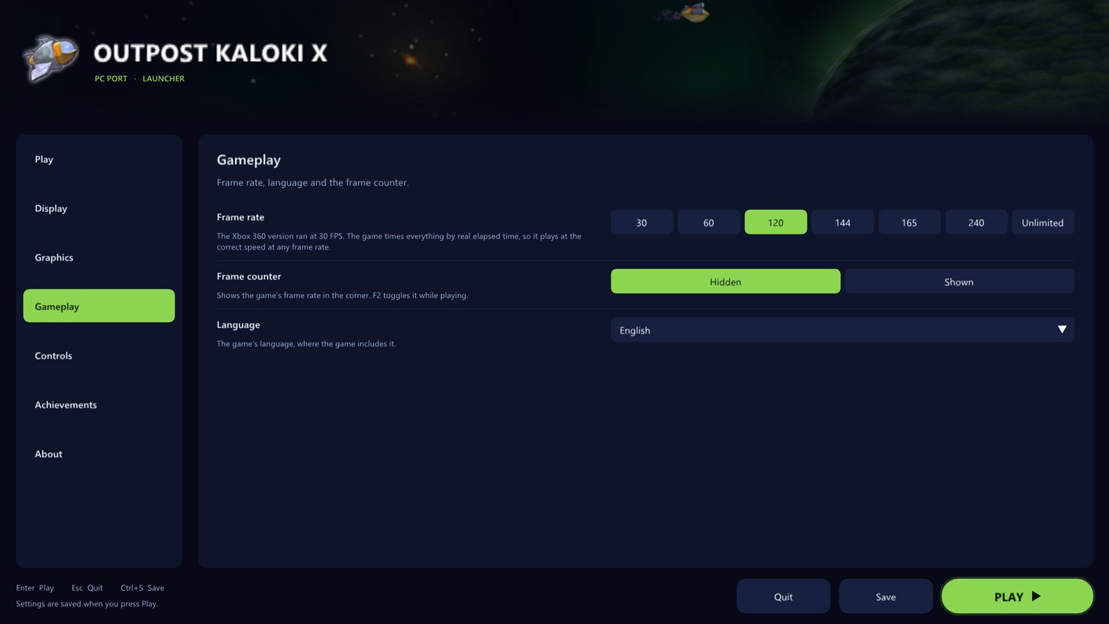 Gameplay page