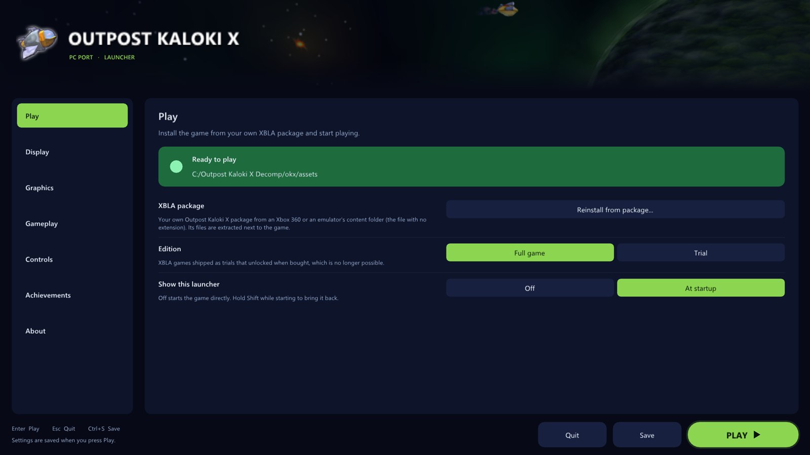Play page
