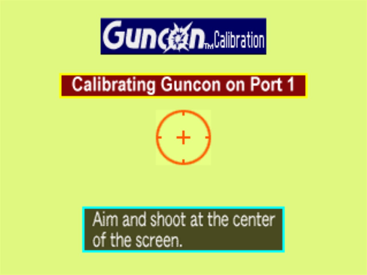 The game's GunCon calibration screen