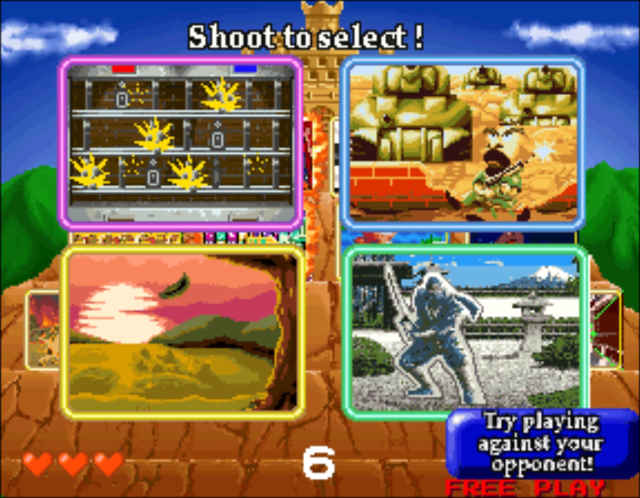 Stage select: shoot the stage you want