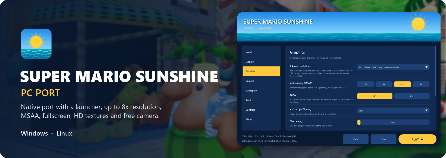 Super Mario Sunshine PC Port