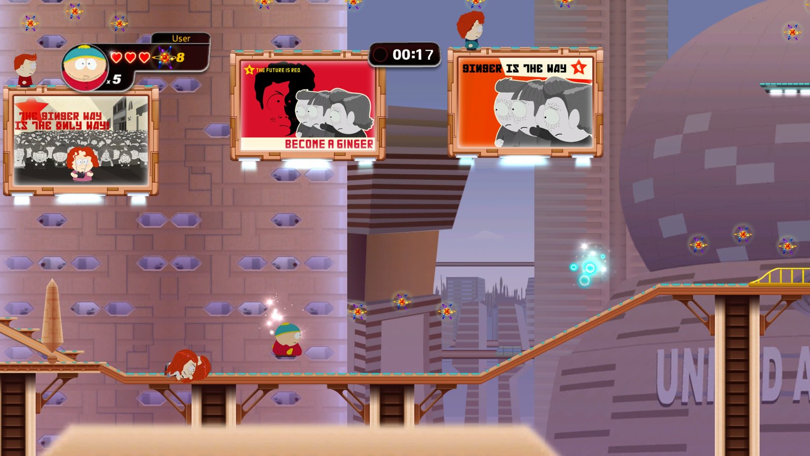 Cartman among the Ginger propaganda posters