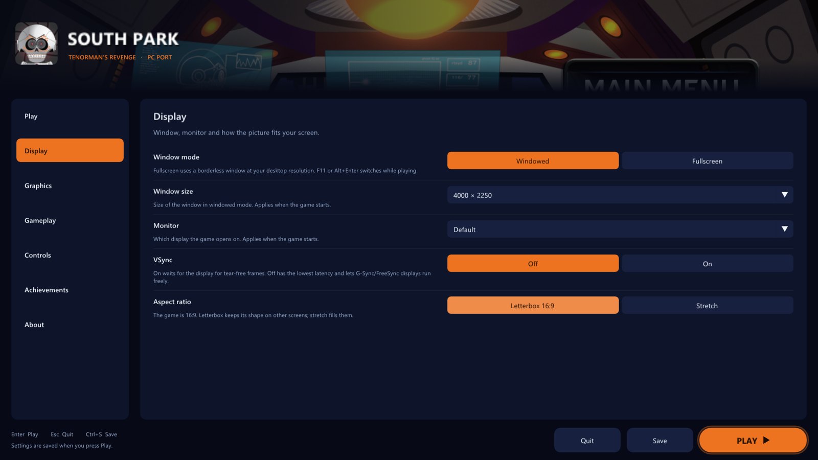 The Display page