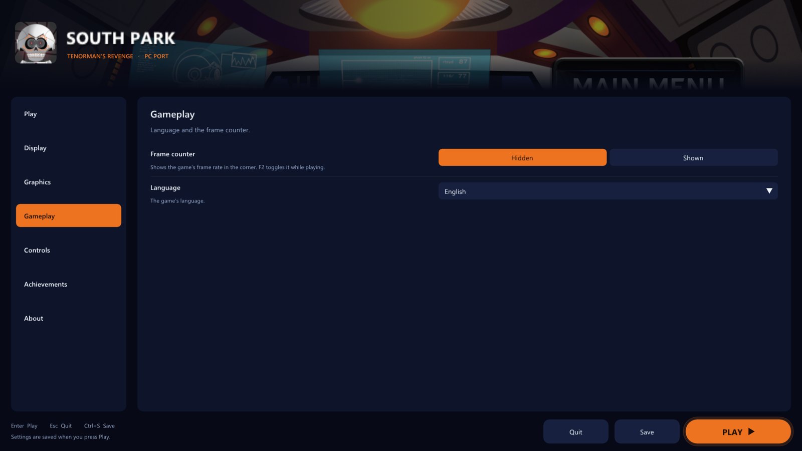 Gameplay page