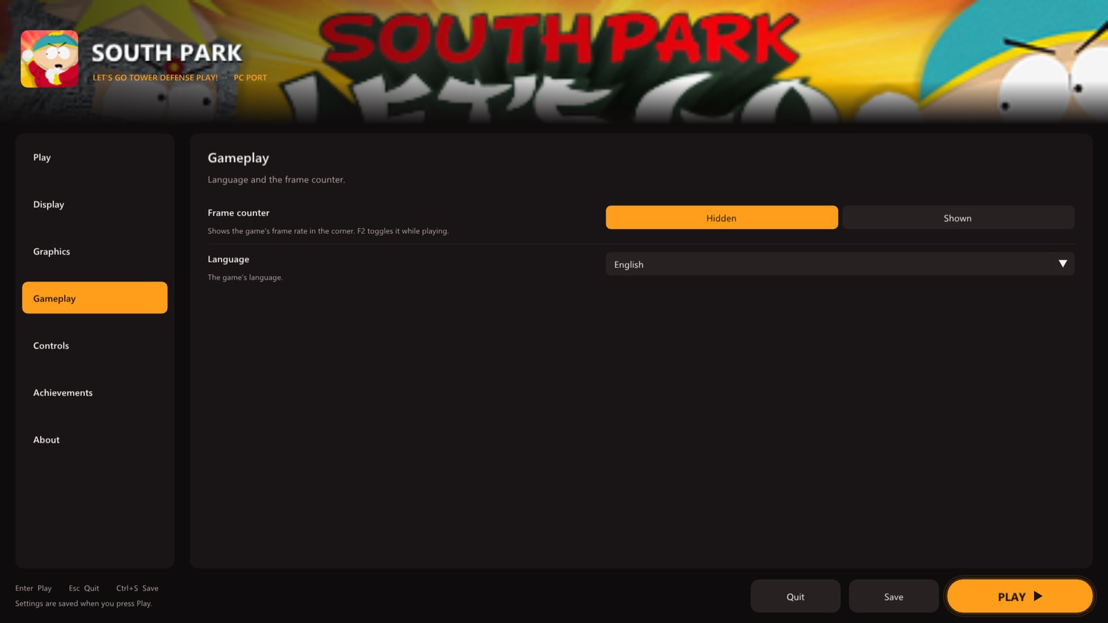 Gameplay page
