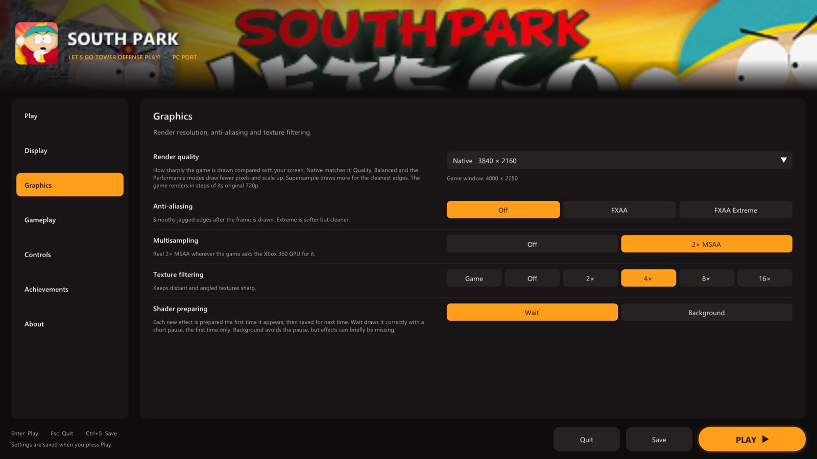 The Graphics page