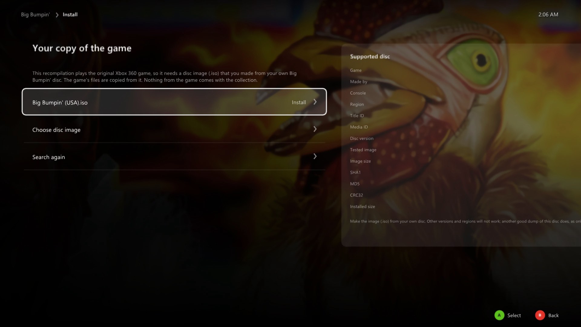 Install from your disc