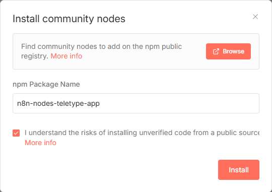Установка Community Nodes