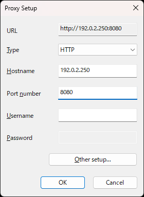Proxy setup